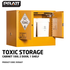 PRATT TOXIC CABINET 100LTR 2 DOOR, 1 SHELF (5535AST)