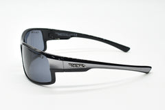 EYRES 4EVER Shiny Black & Silver Frame Grey Lens