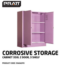 PRATT CORROSIVE CABINET 350LTR 2 DOOR, 3 SHELF (5560ASPH)