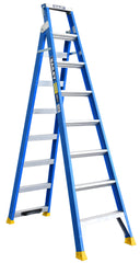 Bailey Ladders Heavy Duty Fibreglass Dual Purpose 8 with V Rung 150kg Riveted - 2.4m/4.4m