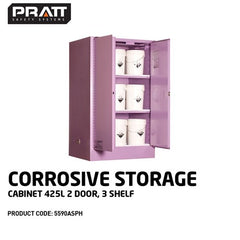 PRATT CORROSIVE CABINET 425LTR 2 DOOR, 3 SHELF (5590ASPH)