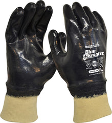 Maxisafe Blue Knight Nitrile Fully Dipped Gloves With Knit Wrist (1 Pair)