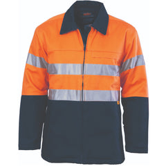 DNC HiVis Two Tone Protector Drill Jaket with 3M R/Tape (Orange/Navy)