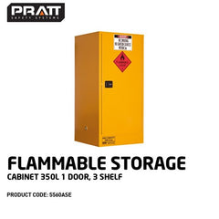 PRATT FLAMMABLE CABINET 350LTR 1 DOOR, 3 SHELF (5560ASE)