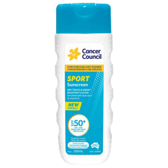 Aero Healthcare CANCER COUNCIL SPF50+ Sport Sunscreen Bottle 200mL (Carton of 30 Each)