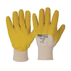 ProChoice Synthetic Latex Glove Yellow Latex Glass Gripper Glove with Knitted Wrist (GG105)