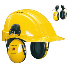 3M PELTOR Optime I Helmet Attach Earmuff H510P3GS/E, Yellow, Class 5 SLC80 26dB, 10 ea/Case