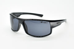 EYRES 4EVER Shiny Black & Silver Frame Grey Lens