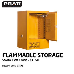 PRATT FLAMMABLE CABINET 30LTR 1 DOOR, 1 SHELF (5516AS)