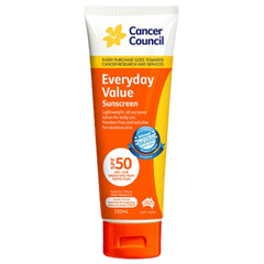 Aero Healthcare CANCER COUNCIL SPF50 Everyday Value Sunscreen Tube 250mL (Carton of 24 Each)