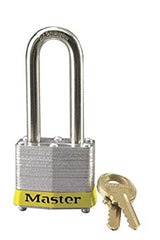 Master Lock Laminated Steel Padlock with Yellow Bumper
