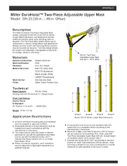 Miller Durahoist Mast Extension Lower 0.5M (DH-22/21)
