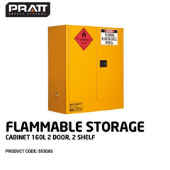 PRATT FLAMMABLE CABINET 160LTR 2 DOOR, 2 SHELF (5530AS)