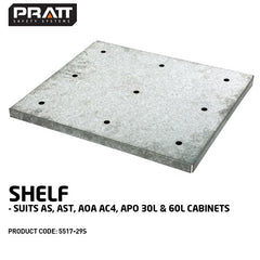 PRATT SHELF. SUITS AS, AST,AOA AC4, APO 30L & 60L CABINETS (5517-29S)