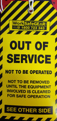 (PK50) OUT OF SERVICE Tags with Cable Ties