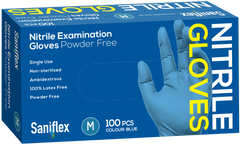 Saniflex Powder-Free Nitrile Gloves (Blue, Box of 100)