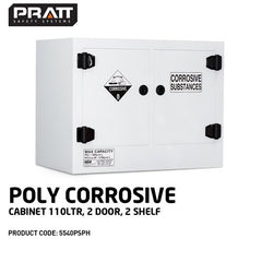 PRATT WHITE POLY CORROSIVE CABINET 110LTR. 2 DOOR, 2 SHELF (5540PSPH)
