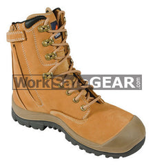 Mongrel ZipSider Safety Boot Hi Leg Wheat Safety Work Boot Victor Footwear Shoe (551050)