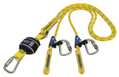 Force2 Shock Absorbing Lanyards Kernmantle Rope Double Tail Adjustable 2.0m overall length - alt (Z13204545R)