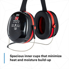 3M PELTOR Optime III Neckband Format Earmuff H540B, Black and Red, Class 5 SLC80 34dB, 10 ea/Case