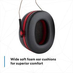 3M PELTOR Optime III Headband Format Earmuff H540A, Black and Red, Class 5 SLC80 33dB, 10 ea/Case