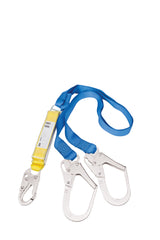 3M PROTECTA FIRST Shock Absorbing Lanyard - Double Tail 1390065A, Blue and Yellow, 3.0 m, 1 EA/Case