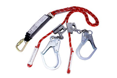 3M PROTECTA Dual Leg Adjustable Rope Shock Absorbing Lanyard AE529ADJY/10R, 2m, 1 ea