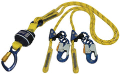 Force2 Shock Absorbing Lanyards Kernmantle Rope Double Tail Adjustable 2.0m overall length (Z13206131R)