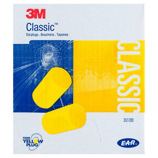 3M E-A-R Classic Uncorded Earplugs, Poly Bag 312-1201
