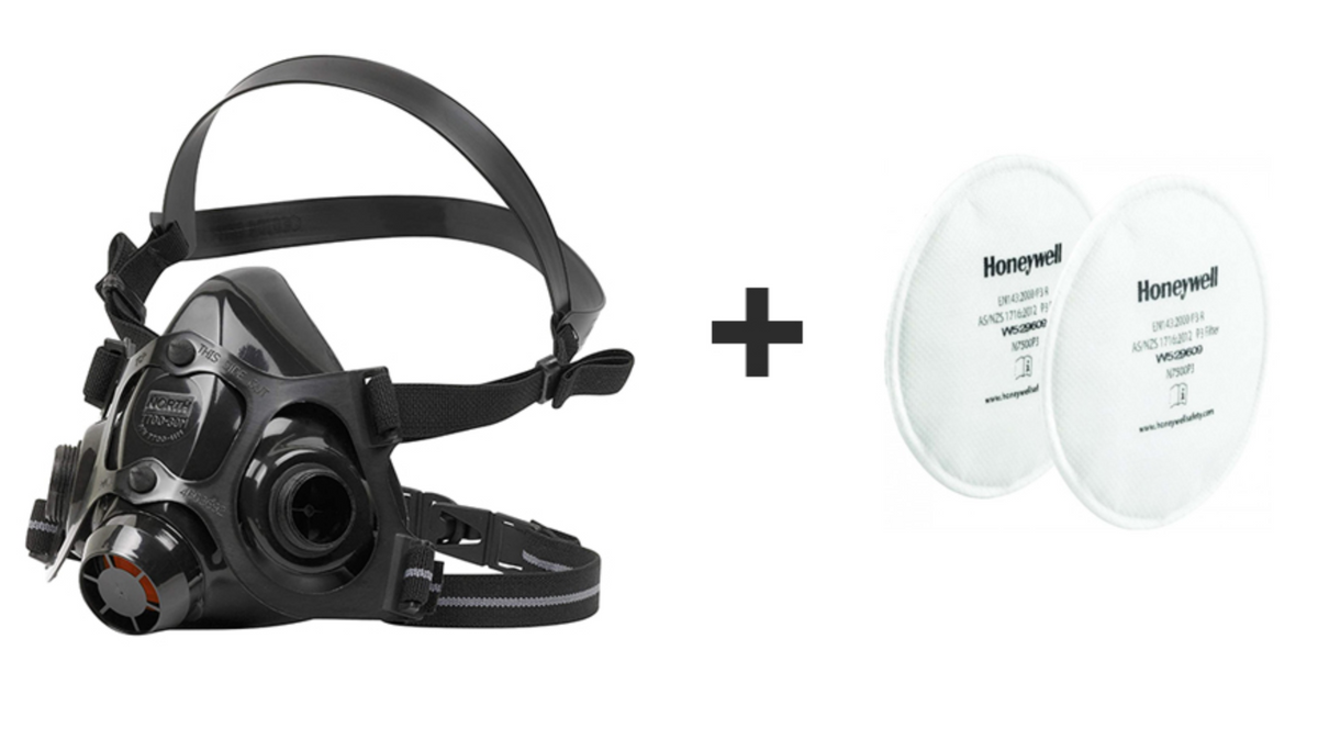 LARGE HONEYWELL NORTH 7700 Half Face Mask + P2 Filters N7500P3