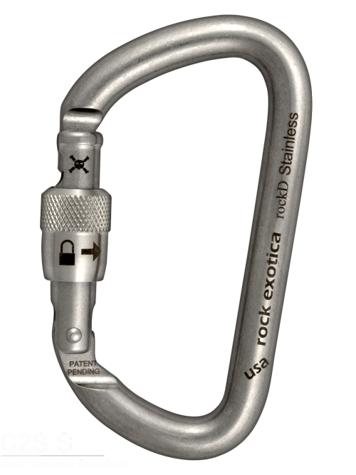 Rock Exotica rockD Stainless Steel Screw-Lock Carabiner - 41Kn