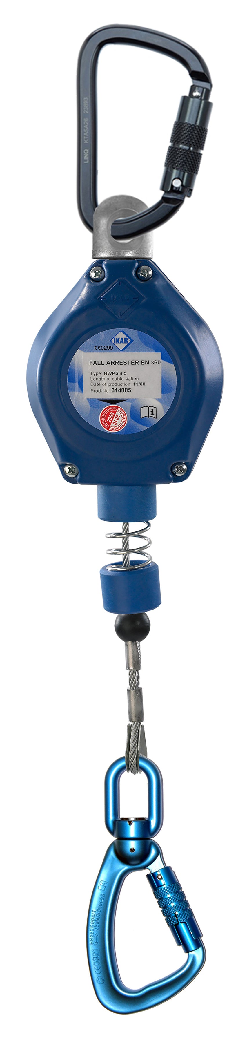 3m IKAR wire fall arrestor with Triple Action Karabiner (Woodside)