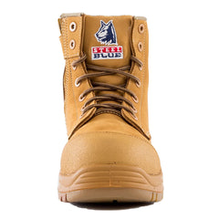 SIZE 6.5 Steel Blue Argyle WHEAT Zip Composite Toe Scuff Cap Safety Boot (317532)