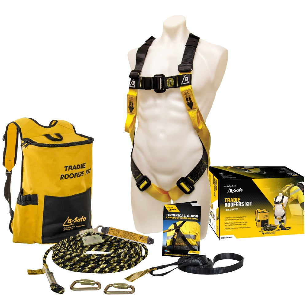 Beaver B Safe Roofers Kit Tradies harness & 15m rope system.