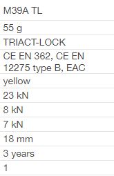 Petzl SM'D Triple Lock Aluminum Carabiner (M39ATL)