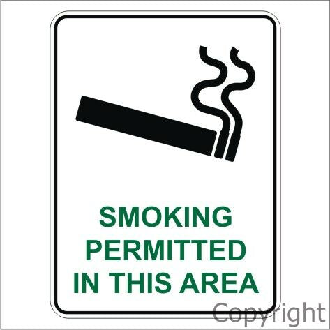 SMOKING PERMITTED IN THIS AREA Metal 300x450mm