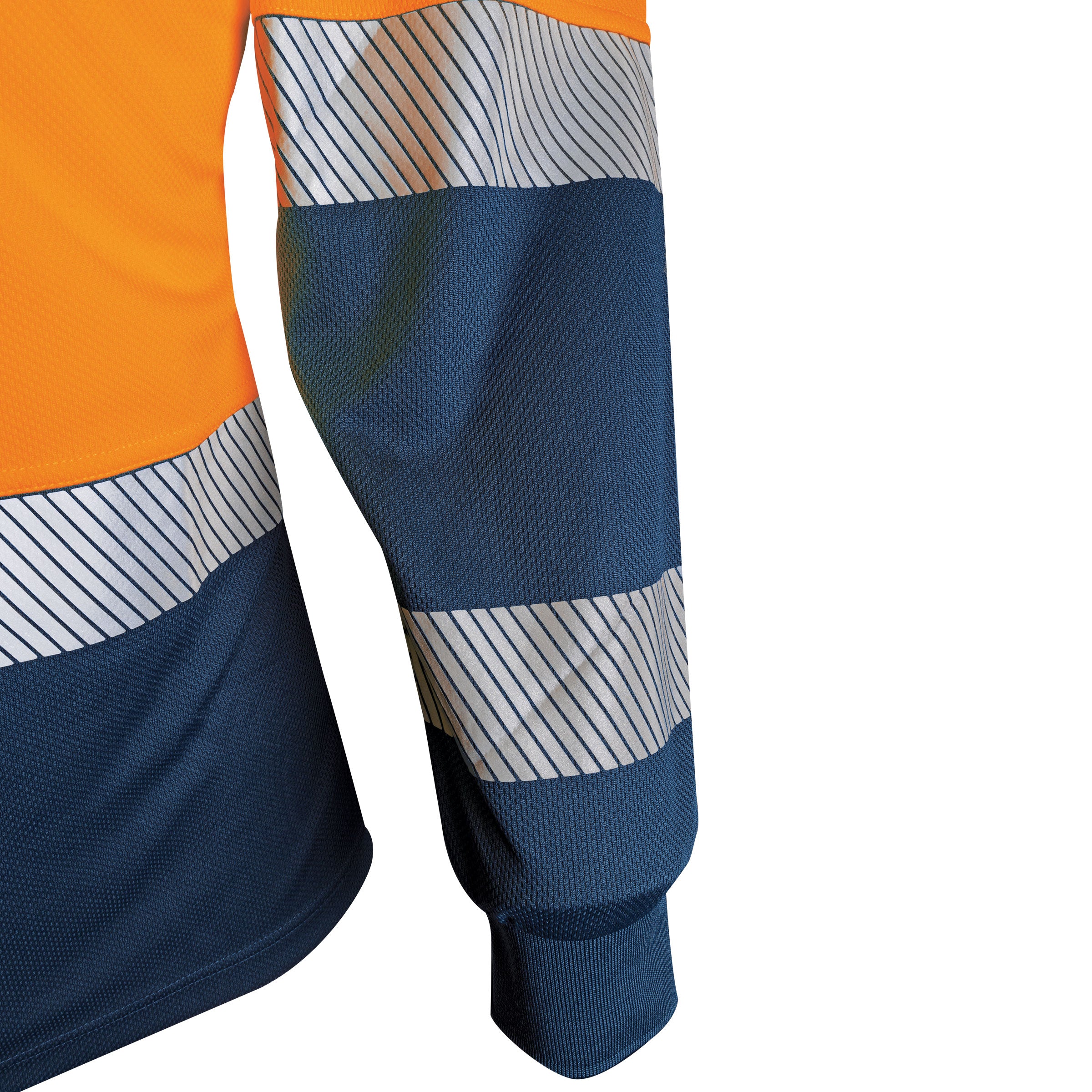 TRu Workwear Polo Women'S 175gsm Recycled Polyester Anti- Microbial Micromesh L/S Two Tone With Segmented Reflective Tape
