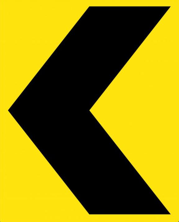 900x1100mm - Aluminium - Class 1 Reflective - Chevron Hazard Marker (D4-6C)
