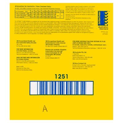 E-A-R soft Yellow Neons Large Uncorded Earplugs, Poly Bag 200 pairs/box (312-1251)