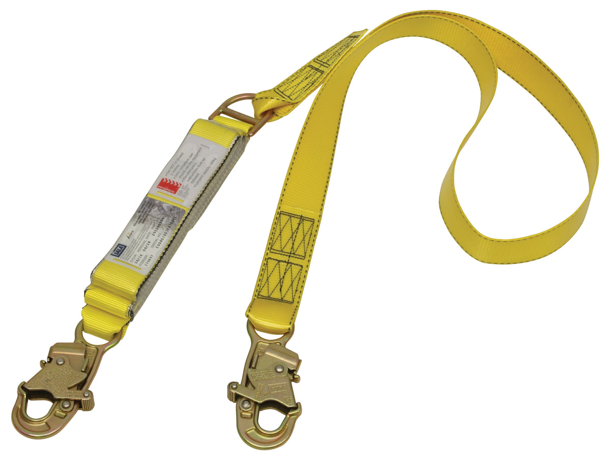 DBI SALA Force2 Resist Shock Absorbing 2m Lanyard - Single Tail with Snap Hooks (LanCS Z91200909)