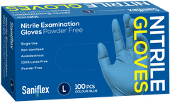 Saniflex Powder-Free Nitrile Gloves (Blue, Box of 100)