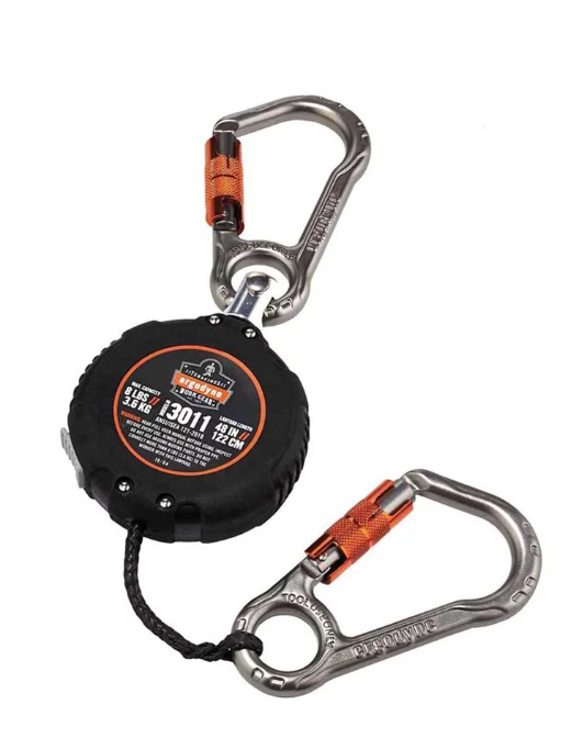 Squids? 3011 Retractable Tool Lanyard with Carabiner Mount - 8lbs / 3.6kg