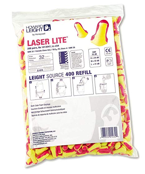 Laser Lite 32db Single-Use Earplug Dispenser Refill (200pairs)