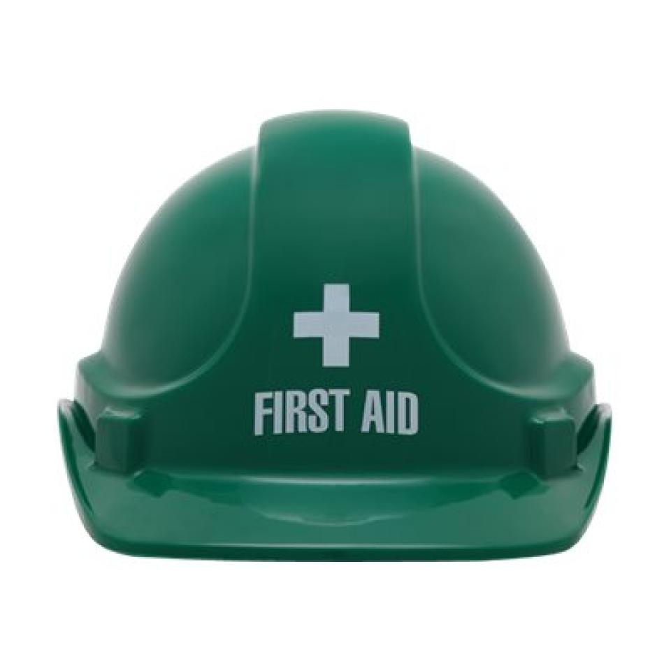 3M Branded Safety Helmets First Aid Green