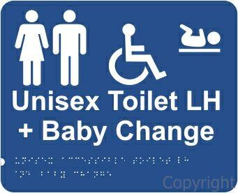 UNISEX / DISABLED / CHANGE ROOM LH 195x240mm Laminate & Braille