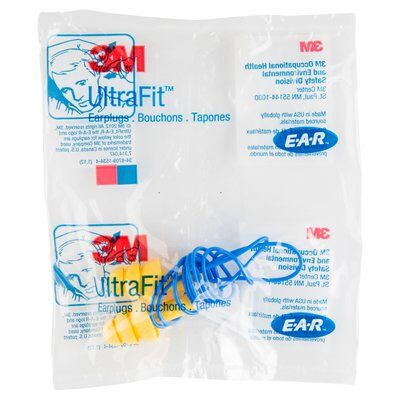 3M E-A-R UltraFit Corded Earplugs Poly Bag 100 pairs/box (340-4004)