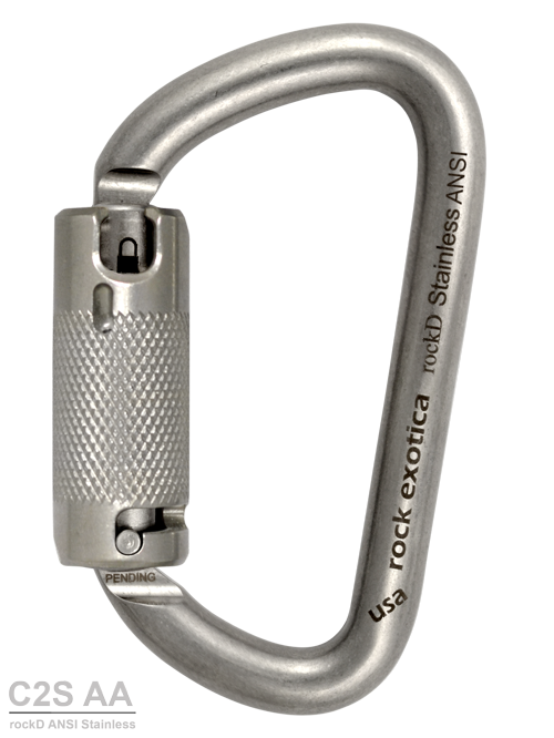 Rock Exotica rockD Stainless Steel Auto-Lock Carabiner - 41Kn