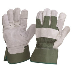 ProChoice Leather General Purpose Glove Green Cotton Back / Extra Reinforced Cowsplit Leather Palm & Fingers. Heavy Duty (R99KG)