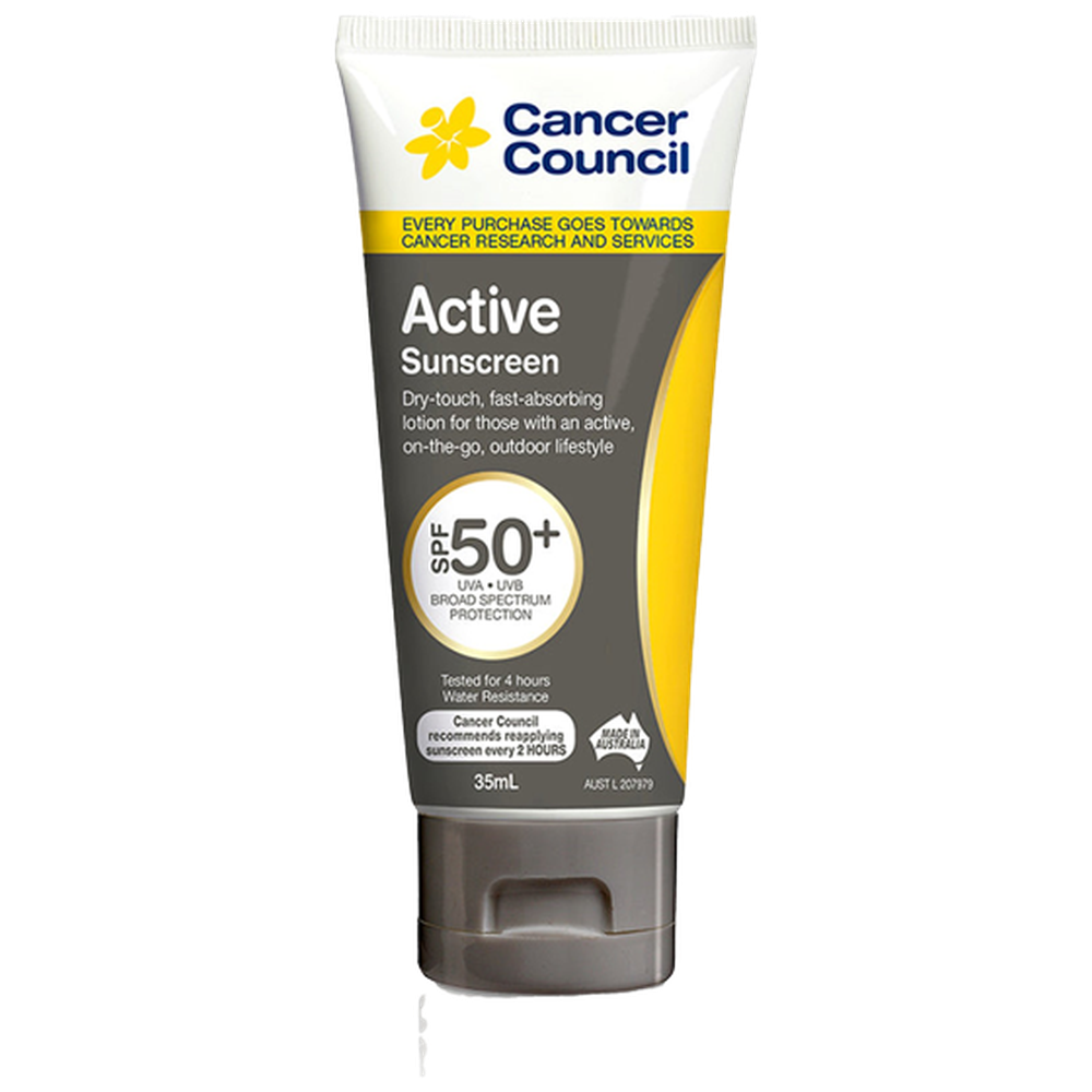 Aero Healthcare CANCER COUNCIL SPF50+ Active Sunscreen Tube 35mL (Carton of 60 Each)