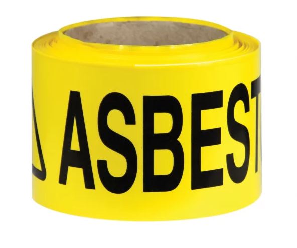 75mm x 100mtr - Barrier Tape - Black/Yellow - Caution Asbestos (BT3Y3)